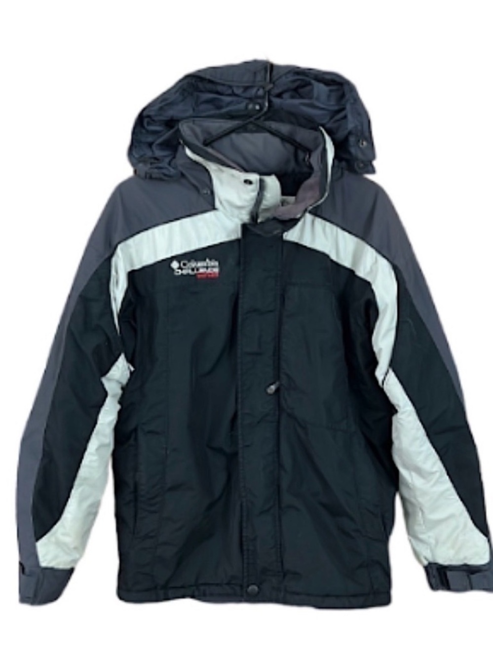 Columbia Bomber Jacket Challenge Series Black Gray Hooded size Small